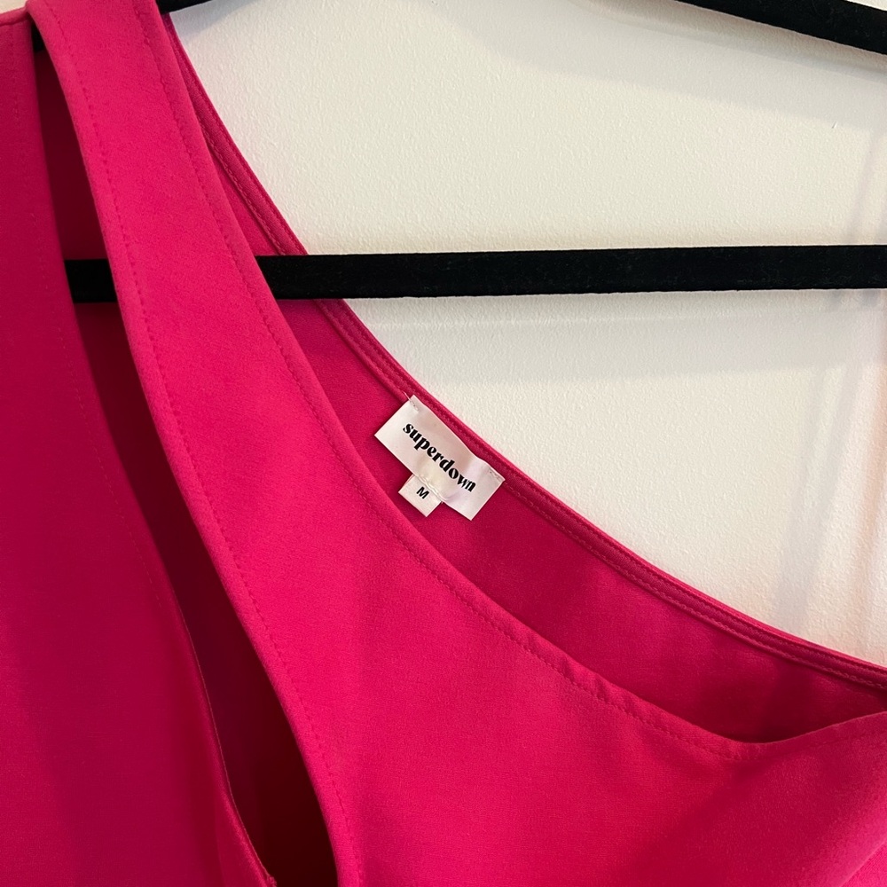 Superdown Pink One-Shoulder Cocktail Dress - Picture 2 of 4